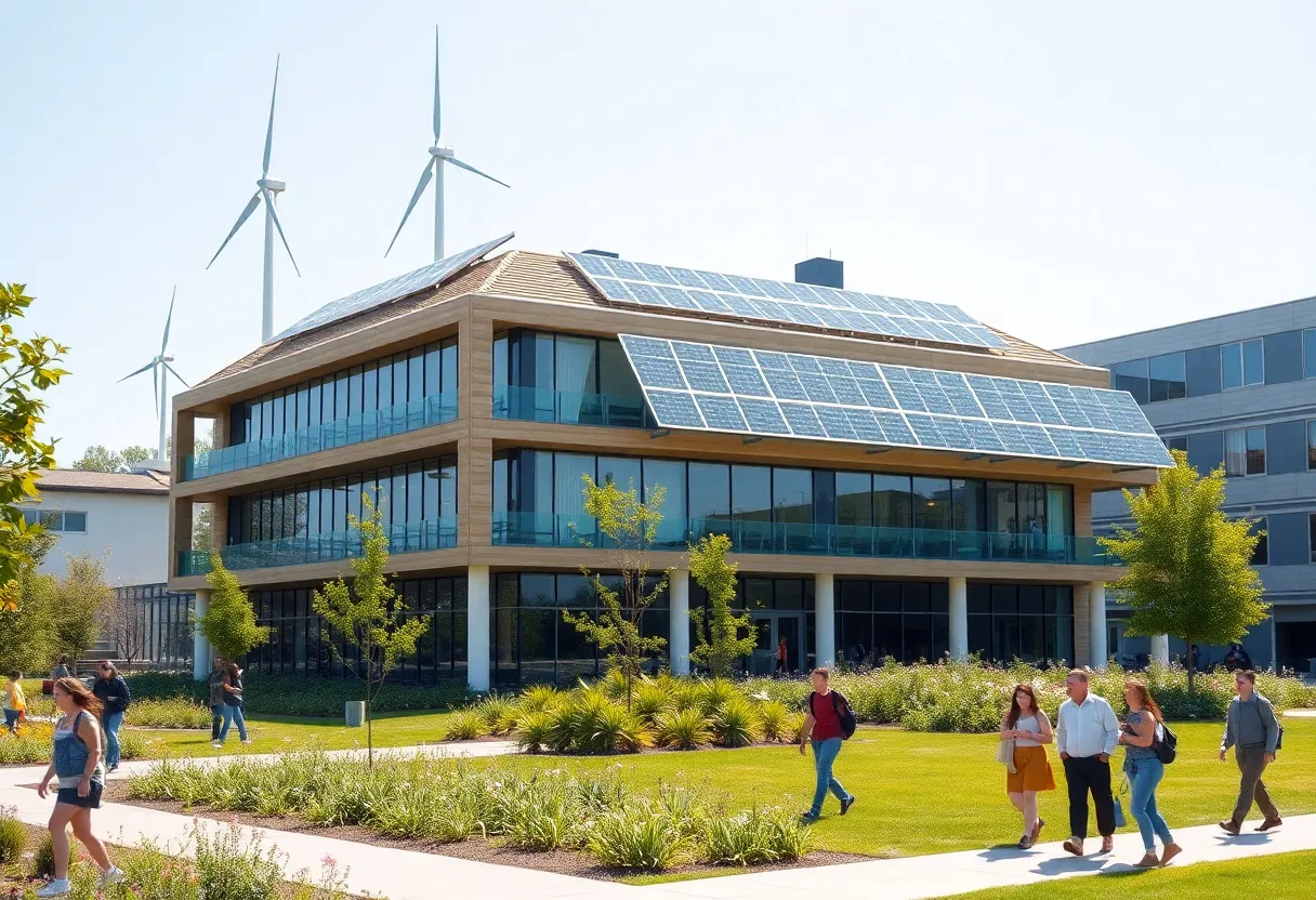 Sustainable architecture at the University of Houston RAD structure with green technology.