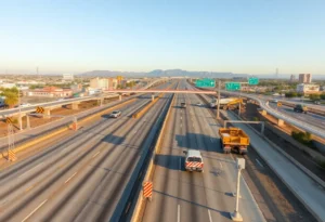 Construction work on the U.S. 101 freeway expansion in San Francisco.