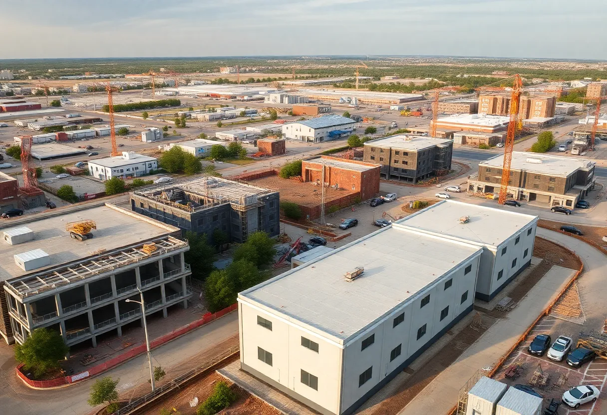 Construction projects in the U.S. showcasing eco-friendly practices and infrastructure development.