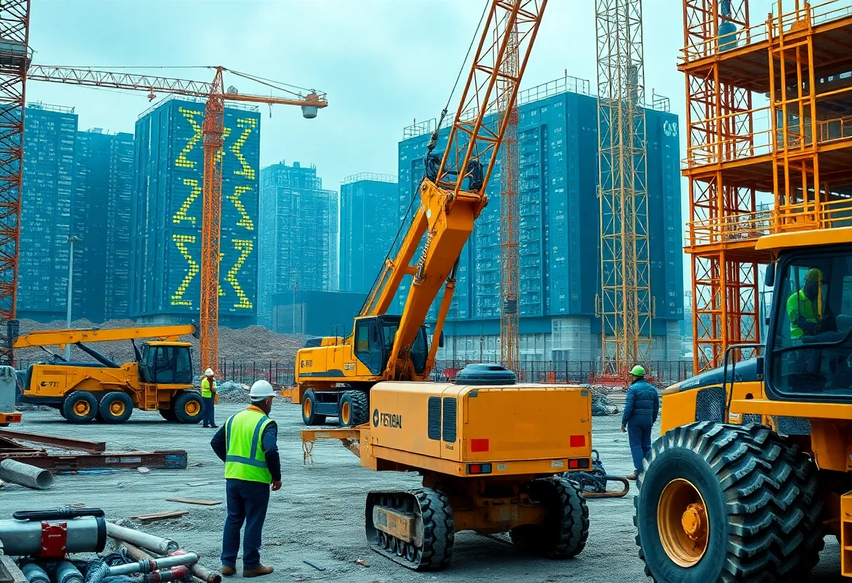 A construction site illustrating current trends in the U.S. construction industry.