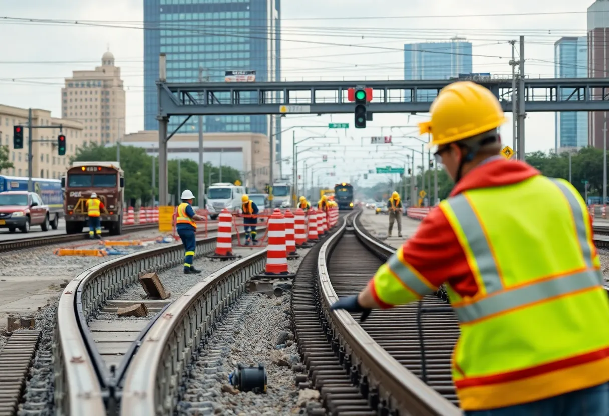 Workers conducting utility investigations for the Southeast Gateway Line in Atlanta.
