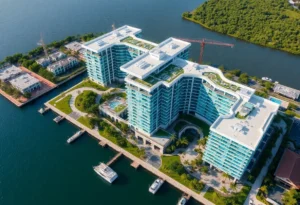 A new waterfront resort complex being constructed in Tampa, Florida