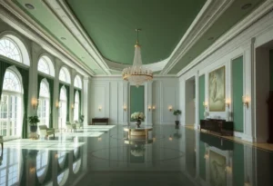 Architectural rendering of the new White House ballroom under construction.