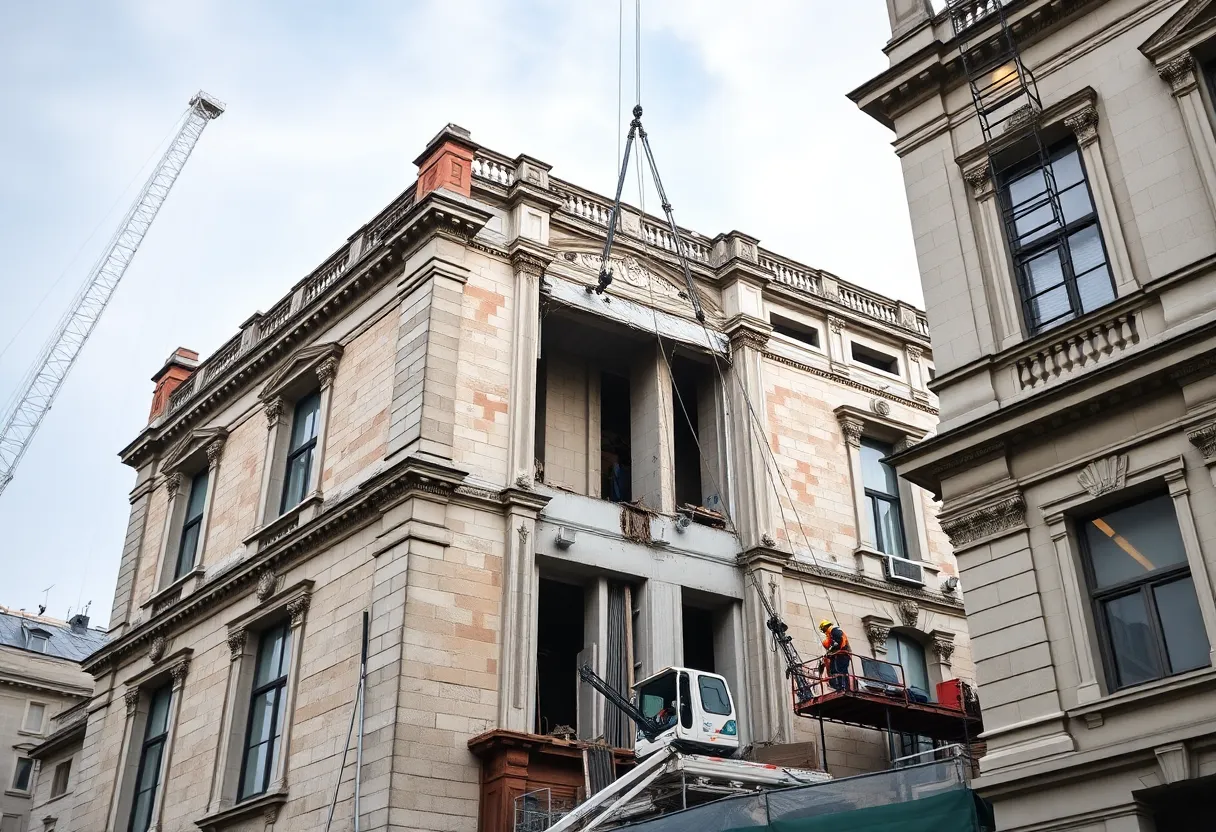 Construction site at the White House during ballroom project