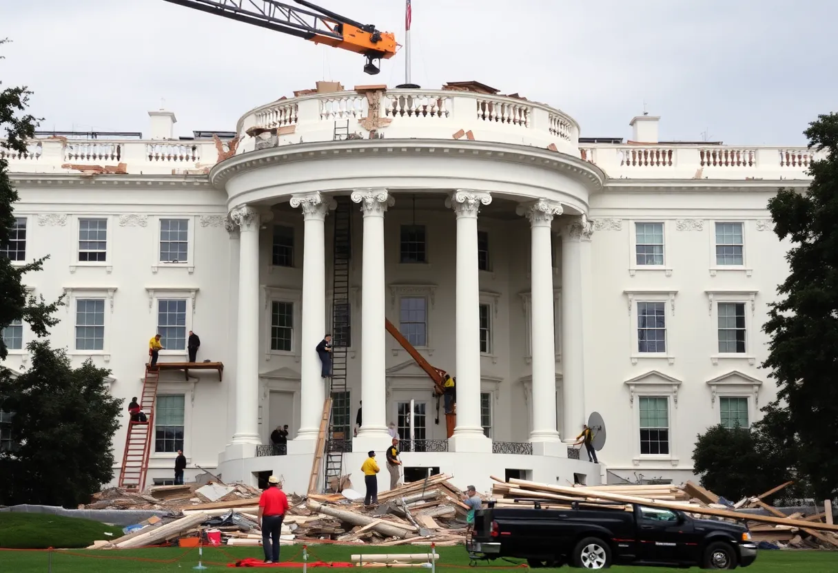 Demolition of the White House East Wing for ballroom expansion