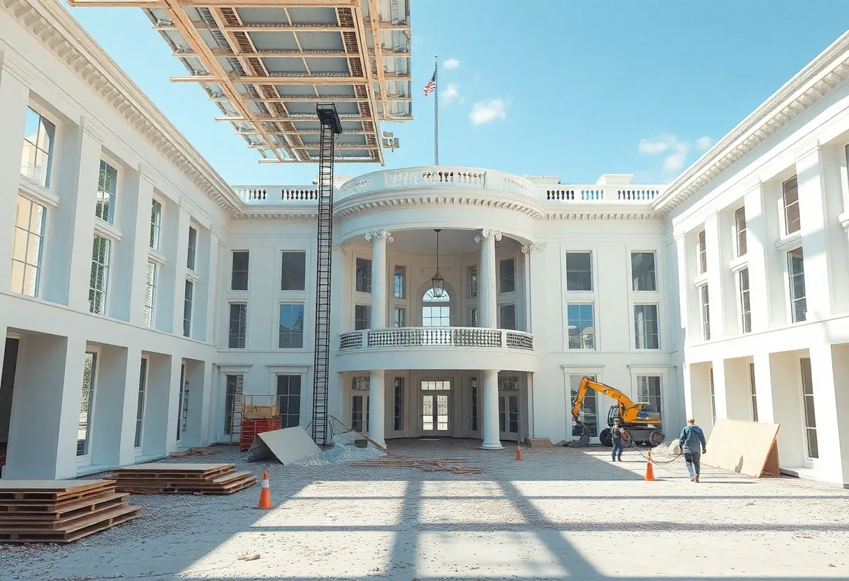Demolition of White House East Wing for new ballroom project
